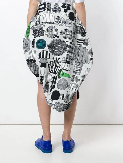 Shop Junya Watanabe Graphic Print Asymmetric Skirt