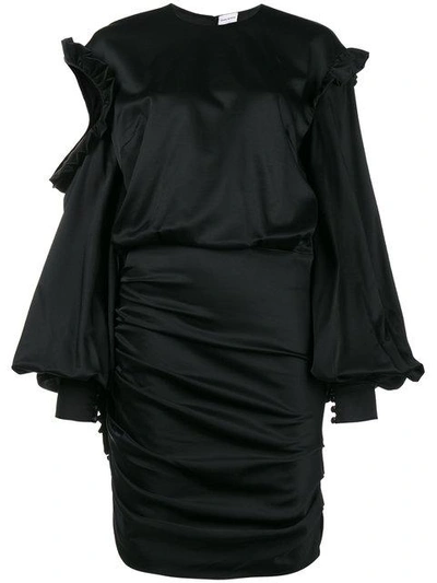 Shop Magda Butrym Acapulco Cold-shoulder Mini Dress In Black