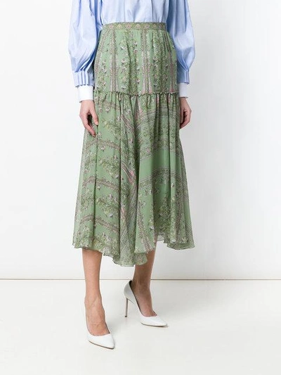 Shop Giambattista Valli Printed Maxi Skirt In Green