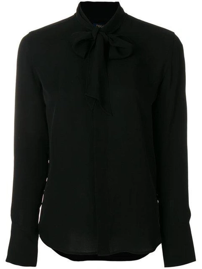 Shop Polo Ralph Lauren Pussy Bow Shirt - Black