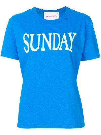Shop Alberta Ferretti Sunday Print T In Blue