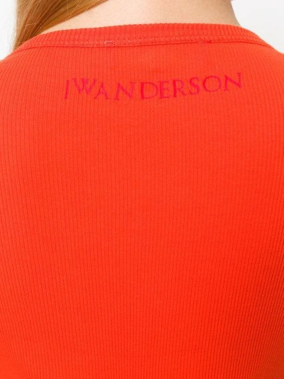 Shop Jw Anderson Tied Sleeve Sweater In Orange