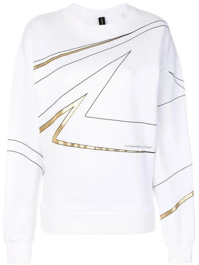 Shop Alexandre Vauthier Printed Sweatshirt - White