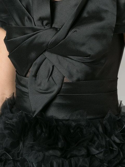 Shop Marchesa Notte Schulterfreies Minikleid Mit Rüschen In Black