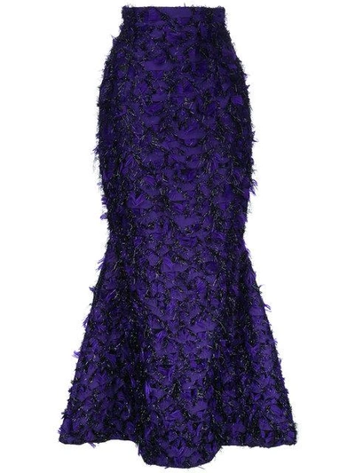 Shop Bambah Violeta Fishtail Skirt - Purple In Pink & Purple