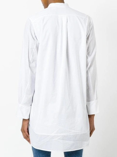 Shop Chloé Side Button Tunic Shirt In White