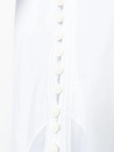 Shop Chloé Side Button Tunic Shirt In White