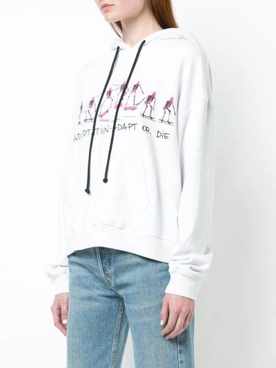 Shop Adaptation Adapt Or Die Hoodie In White