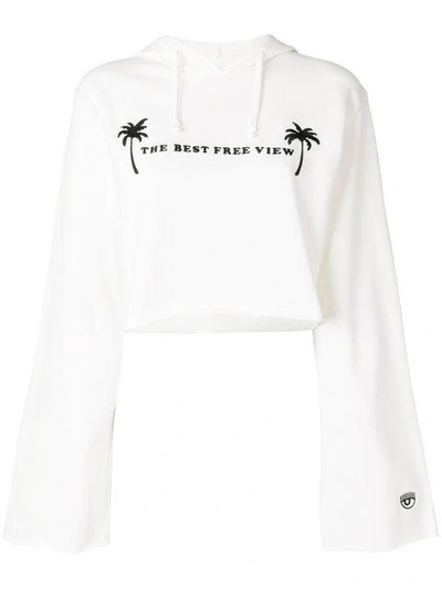 Shop Chiara Ferragni Summery Printed Sweatshirt  In Bianco Spento