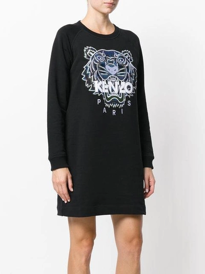 Shop Kenzo Tiger Sweatshirt Dress - Black