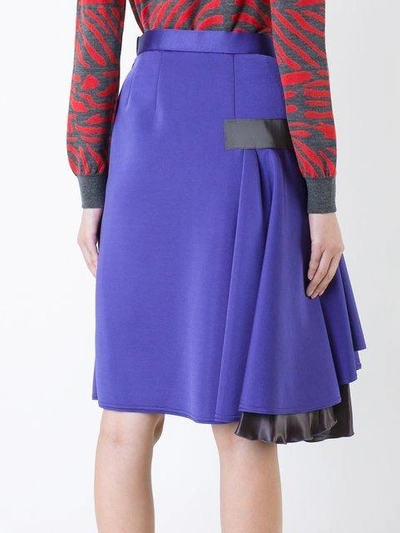 Shop Kolor Pleated Panel Midi Skirt In Blue