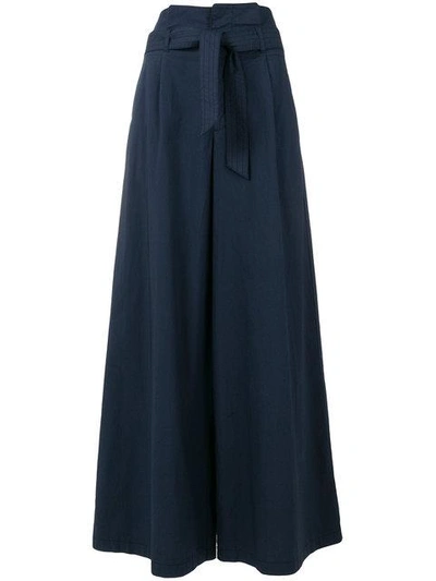 Shop Barena Venezia Wide Leg Trousers In Blue