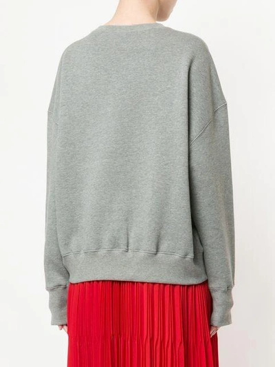 Shop Alexander Mcqueen Embroidered Sweatshirt In Grey