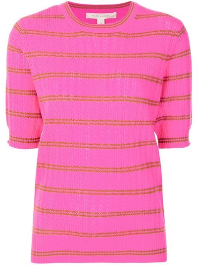 Shop Marc Jacobs Striped Cashmere Sweater - Pink