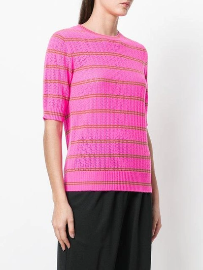 Shop Marc Jacobs Striped Cashmere Sweater - Pink