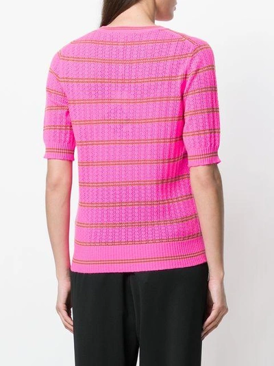 Shop Marc Jacobs Striped Cashmere Sweater - Pink