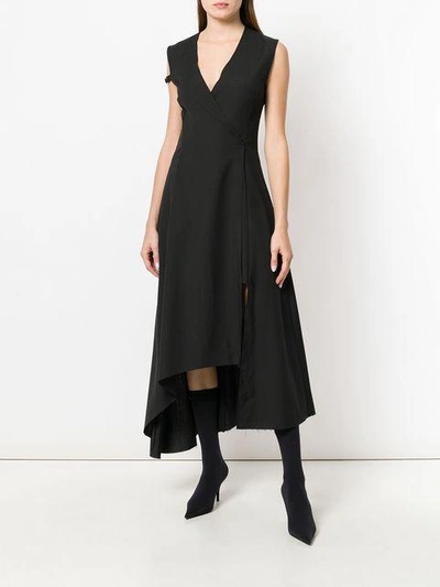 Shop Yang Li V-neck Flared Dress In Black