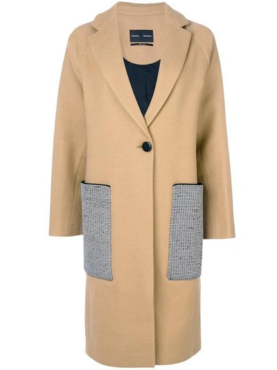 Shop Proenza Schouler Long Wool Coat In Brown