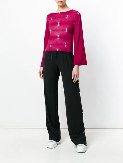 Shop Suzusan Flared Sleeves Jumper In Pink