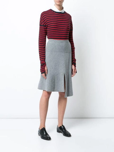 Shop Barrie Asymmetric Knit Skirt - Grey