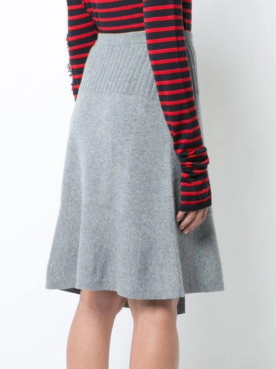 Shop Barrie Asymmetric Knit Skirt - Grey