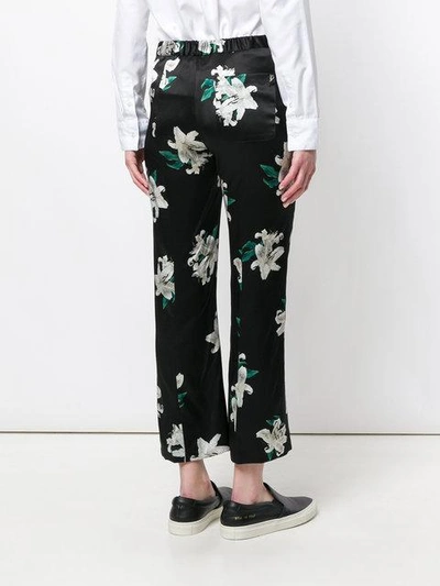 Shop Dondup Cropped Floral Print Trousers