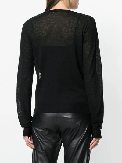 Shop Helmut Lang Cut Out Sweater - Black