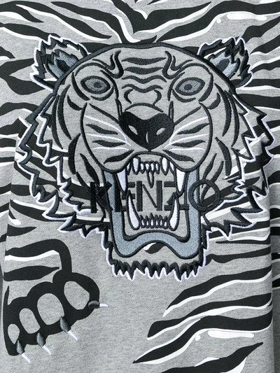 Shop Kenzo Geo Tiger Sweatshirt Dress - Grey