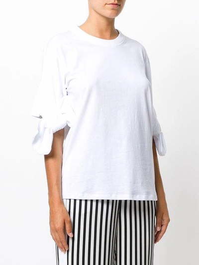 Shop Victoria Victoria Beckham Bow Cuff T-shirt