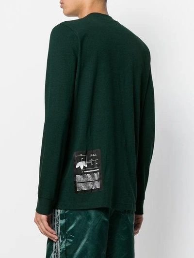 Shop Adidas Originals By Alexander Wang Graphic Print Long Sleeve Top - Green