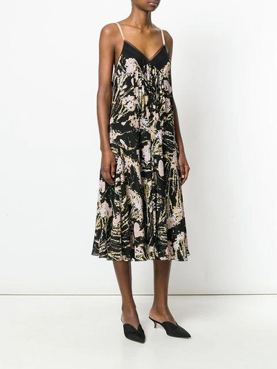 floral print pleated midi dress