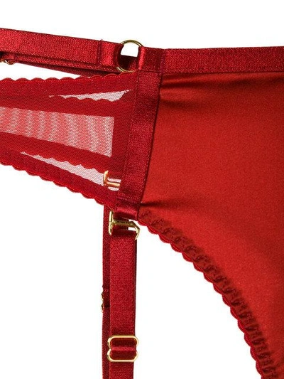 Shop Bordelle Suspender-detail Thong In Burnt Red