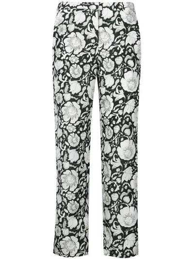 Shop Christian Wijnants Flower Print Cropped Trousers