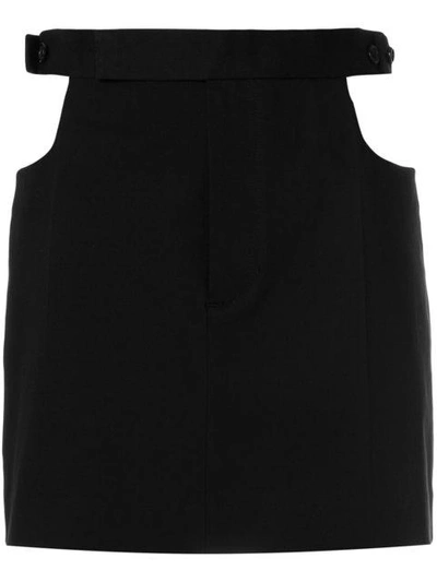 Shop Helmut Lang Cut Out Skirt - Black
