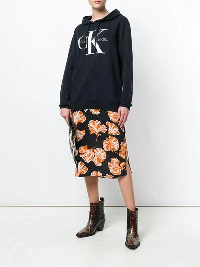 Shop Calvin Klein Jeans Est.1978 Logo Hooded Sweatshirt