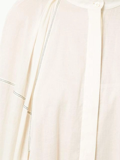Shop Jil Sander Pleated-shoulder Maxi Shirt Dress