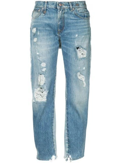 Shop R13 Keaton Double Back Jeans In Blue