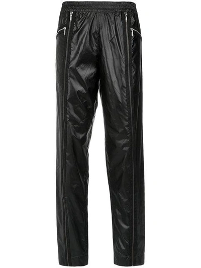 zipped straight trousers