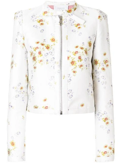 Shop Giambattista Valli Floral-brocade Jacket In White