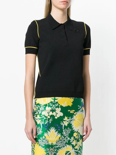 Shop Rochas Logo-embroidered Polo Shirt In Black