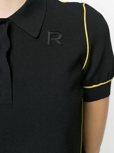 Shop Rochas Logo-embroidered Polo Shirt In Black