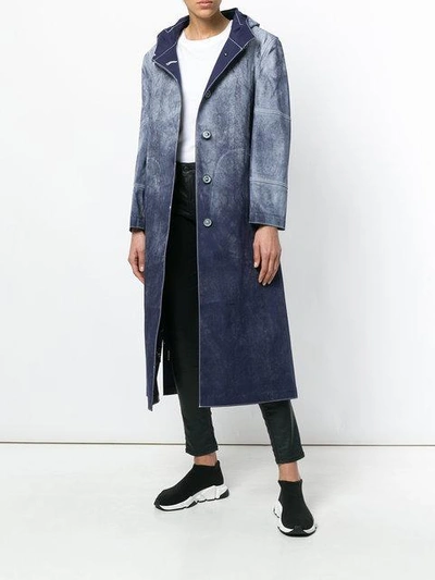 Shop Alyx Oversized Button Coat In Blue