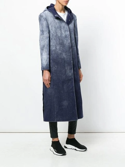 Shop Alyx Oversized Button Coat In Blue