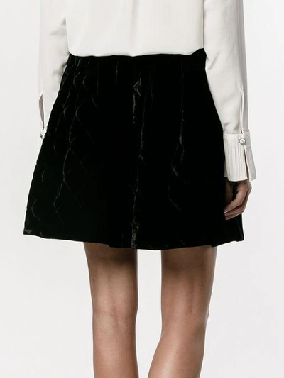 Shop Fendi Quilted Velvet Mini Skirt In Black