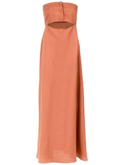 Shop Adriana Degreas Bandeau Maxi Dress In Yellow