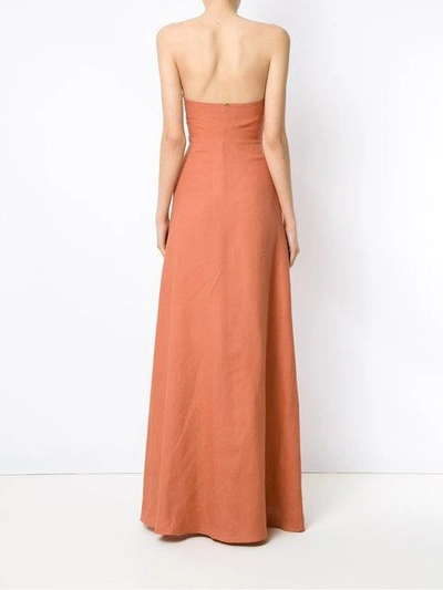 Shop Adriana Degreas Bandeau Maxi Dress In Yellow