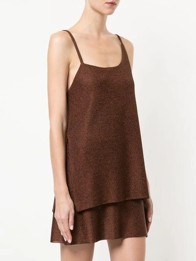Shop Kacey Devlin Asymmetric Side Split Camisole - Brown