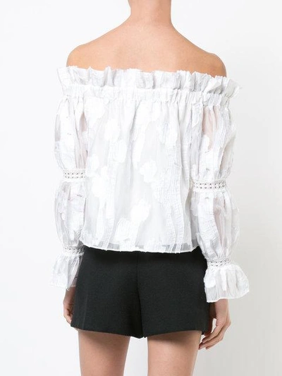 Alexis Raza Off-the-shoulder Long-sleeve Embroidered Top In Off White |  ModeSens