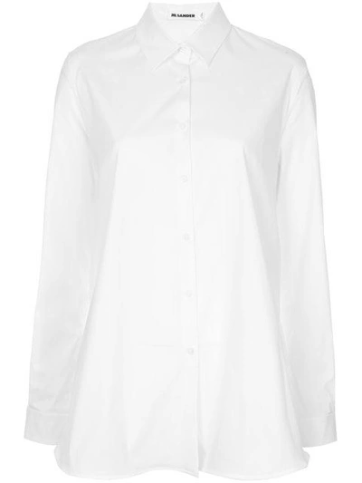 Shop Jil Sander Long Sleeved Shirt In White
