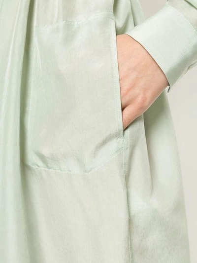 Shop 08sircus Belted-waist Midi Shirtdress In Green